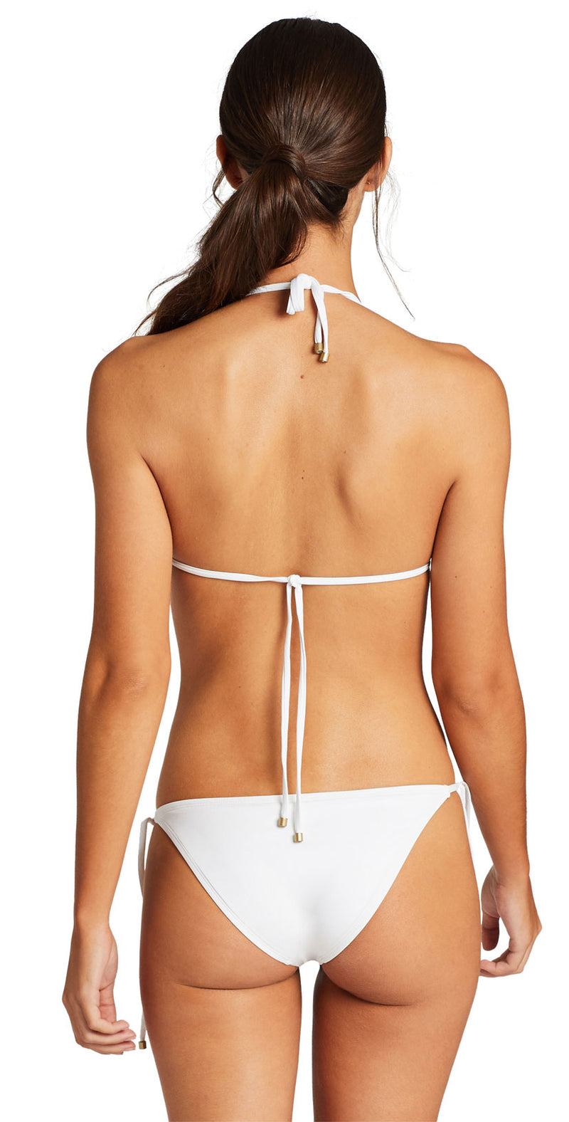 vitamin A Moss Adjustable Side String Bikini Bottom in White EcoRib