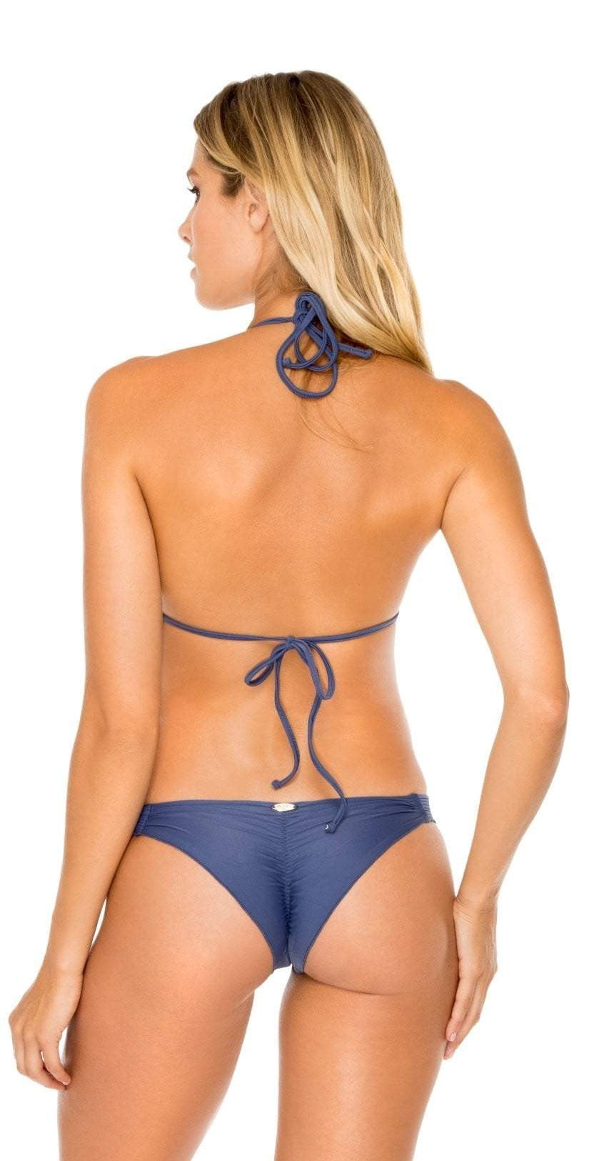 Luli Fama Cosita Buena Strappy Brazilian Bikini Bottom in Blue South Beach Swimsuits Luli Fama Cosita Buena Strappy Brazilian Bikini Bottom in Blue South Beach Swimsuits
