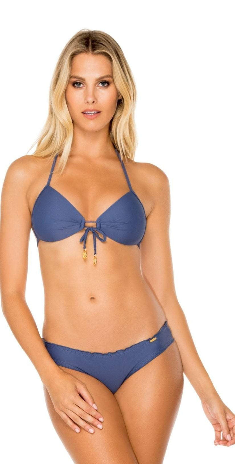 South Beach Swimsuits Luli Fama Cosita Buena Molded Push Up Bandeau Bikini  Top in Azul – South Beach Swimsuits