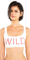 Wildfox "Wild" Bikini Crop Top in White: