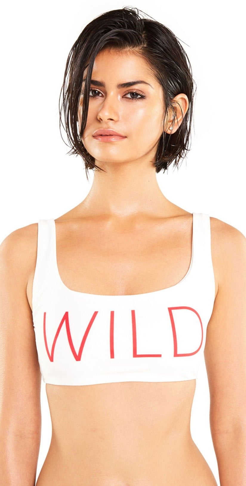Wildfox "Wild" Bikini Crop Top in White: