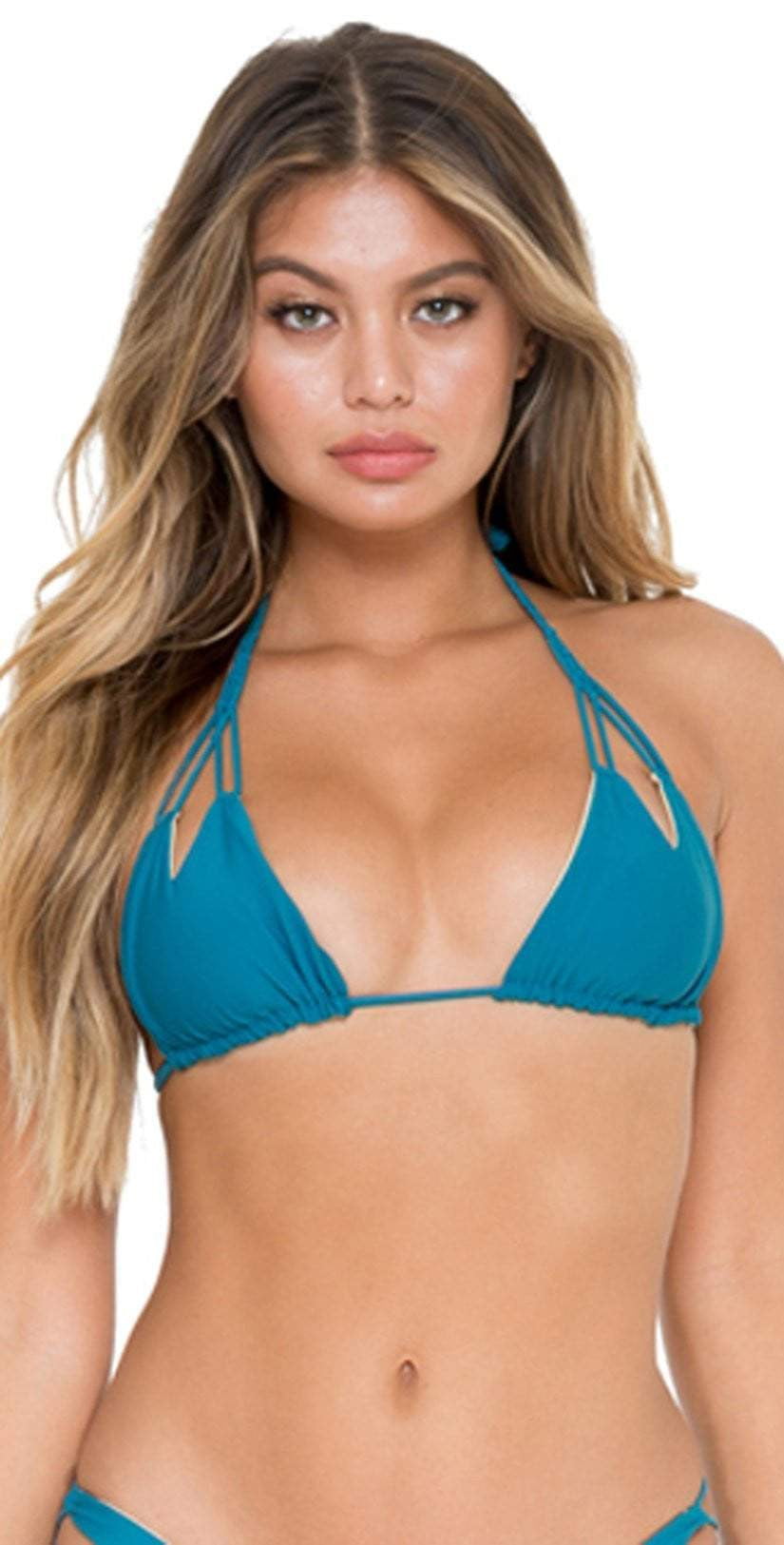 Luli Fama Cosita Buena Knotted Triangle Top L176206-419 X-Small / Green