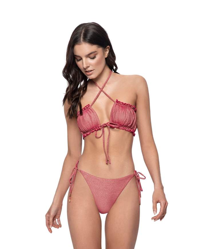 South Beach Swimsuits PQ Swim Remi Ruched Bandeau Top in Arcadia