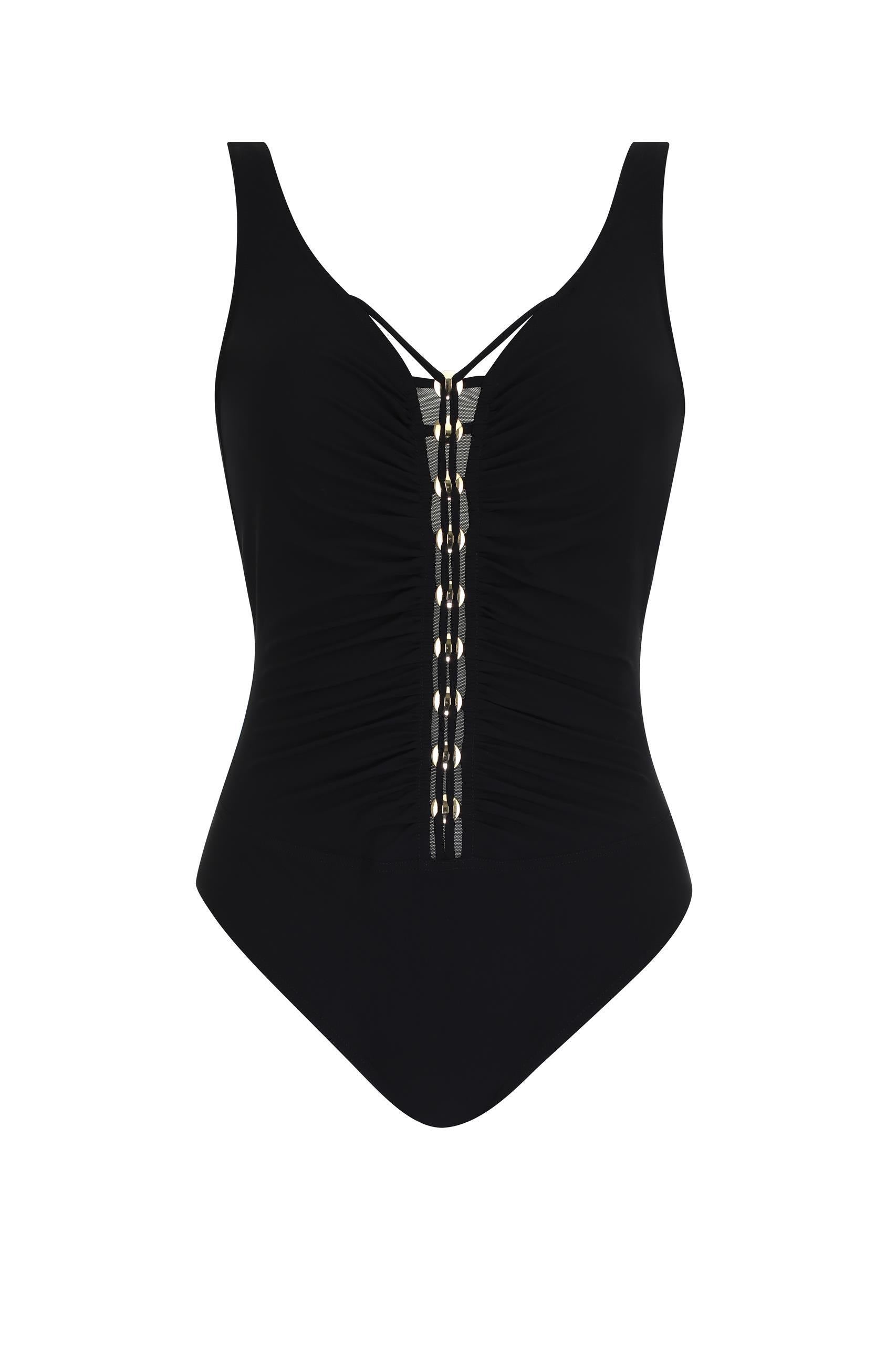 Sunflair Black Woven Front One Piece – South Beach Swimsuits