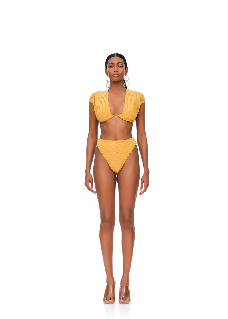 PURA HIGH RISE BIKINI - MUSTARD