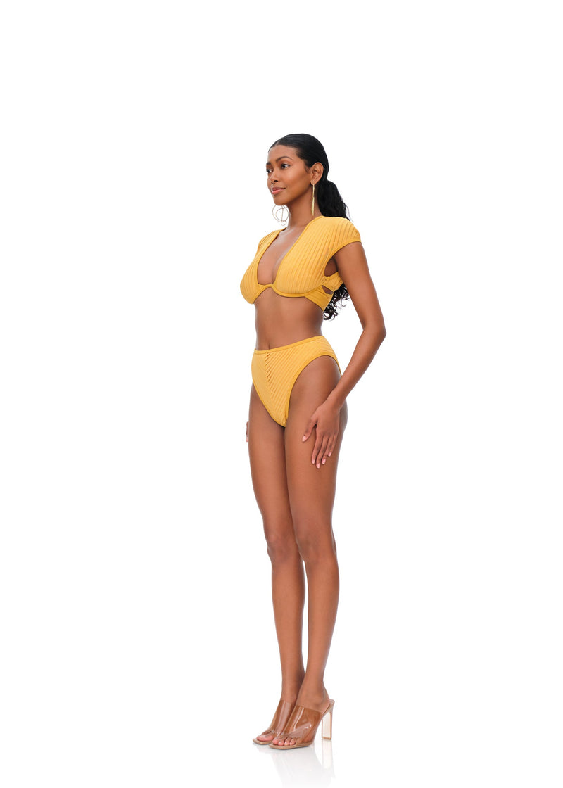 PURA HIGH RISE BIKINI - MUSTARD