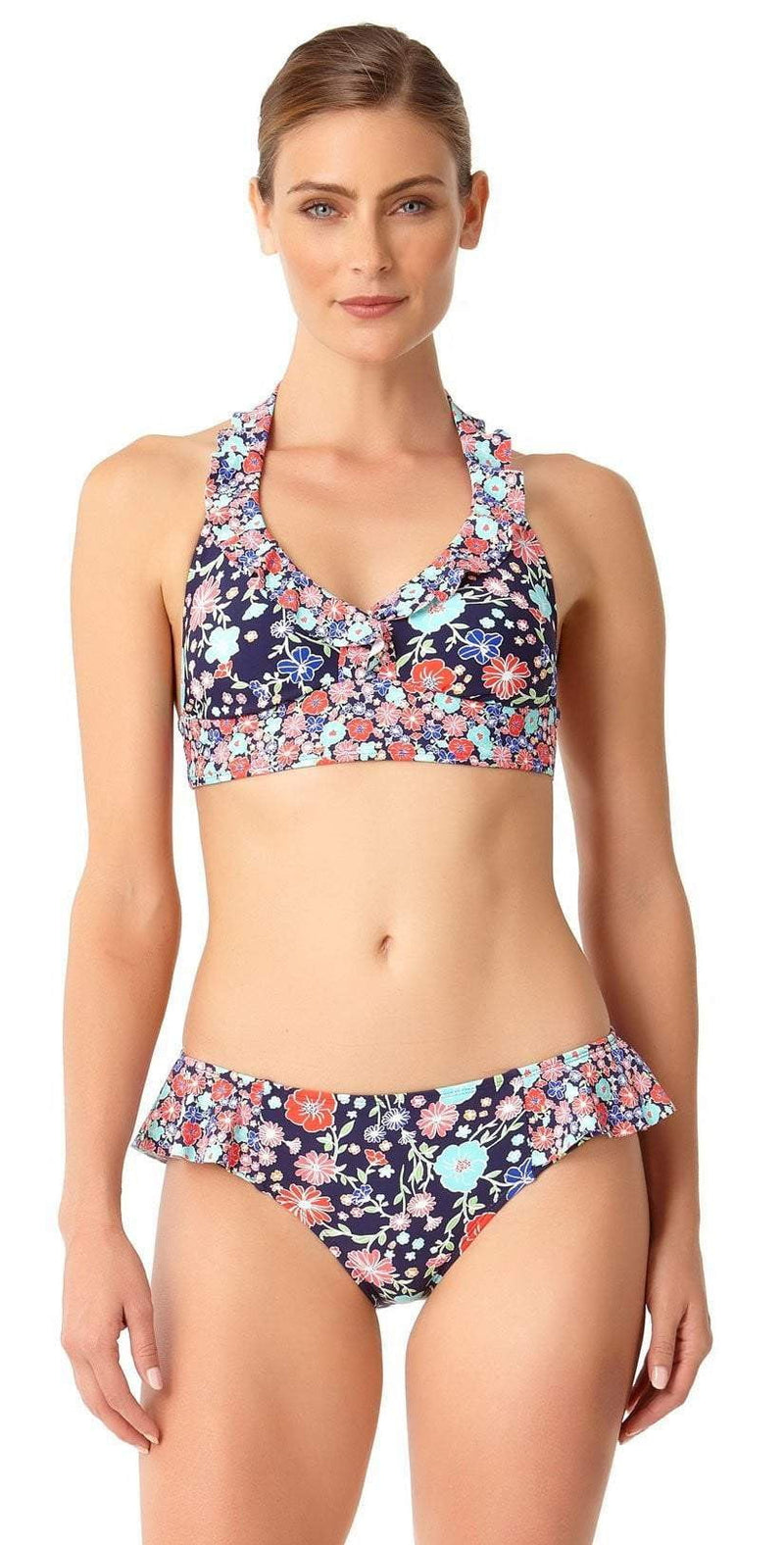 South Beach Swimsuits Anne Cole Lazy Daisy Marilyn Flounce Halter Bikini Top  – South Beach Swimsuits
