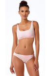 Anne Cole Studio Coral and White Striped Bikini Top