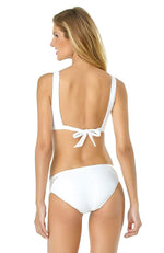 Anne Cole Crochet Spliced Bikini Bottom In White