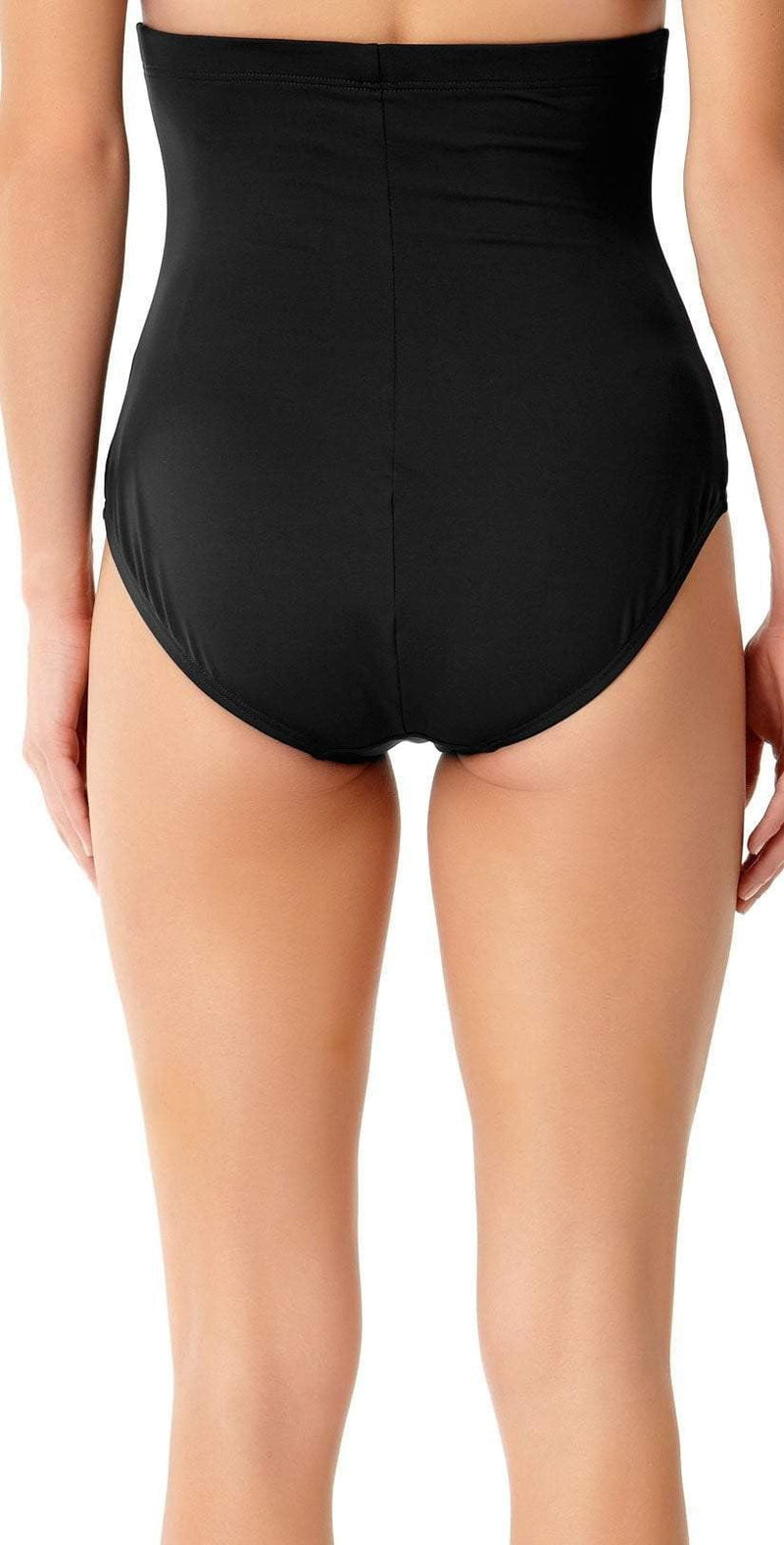 Anne Cole Live in Color Control Super High Waist Bikini Bottom 19MB36401 Black: