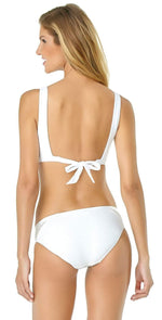 Anne Cole In First Lace Solids Crochet Tie Back Bralette Bikini Top 19MT13405 White: