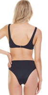 Tori Praver Solids Chloe Plunge Bralette Bikini Top In Black 1R19STCHSO-BLK: