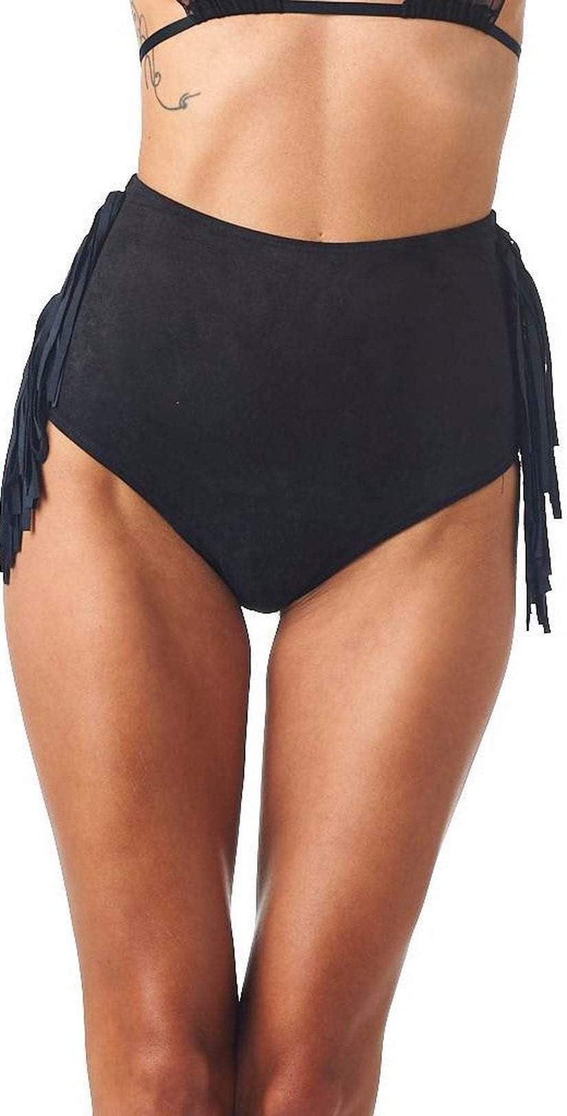 Montce Faux Suede High Rise Bottom in Black: