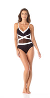 Anne Cole Hot Mesh Spliced Mesh One Piece Swimsuit