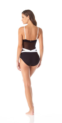 Anne Cole Hot Mesh Spliced Mesh One Piece Swimsuit