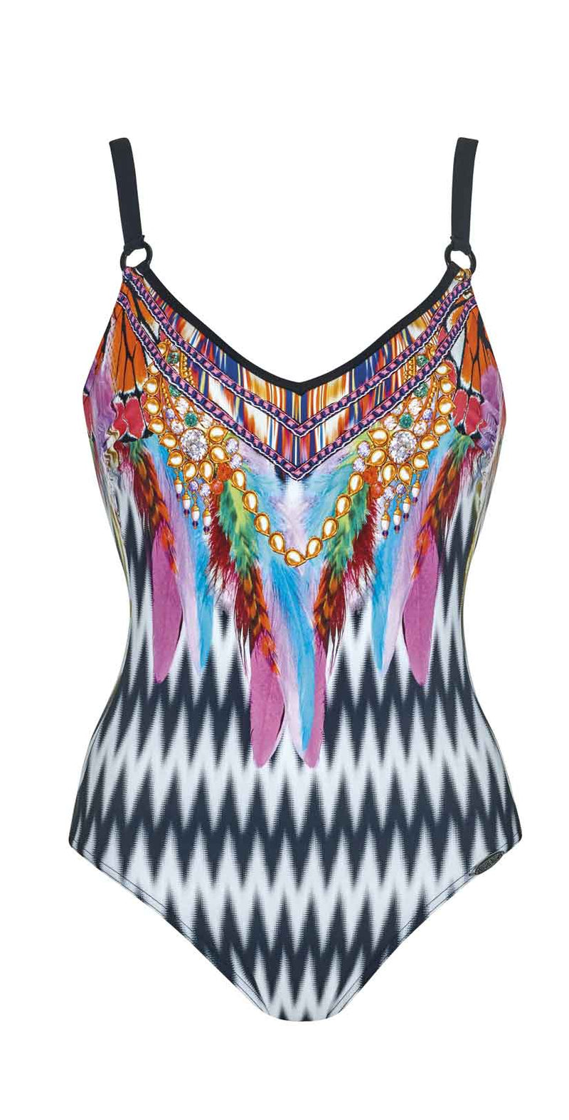 Sunflair Ethno Fantasy V Neck One Piece front