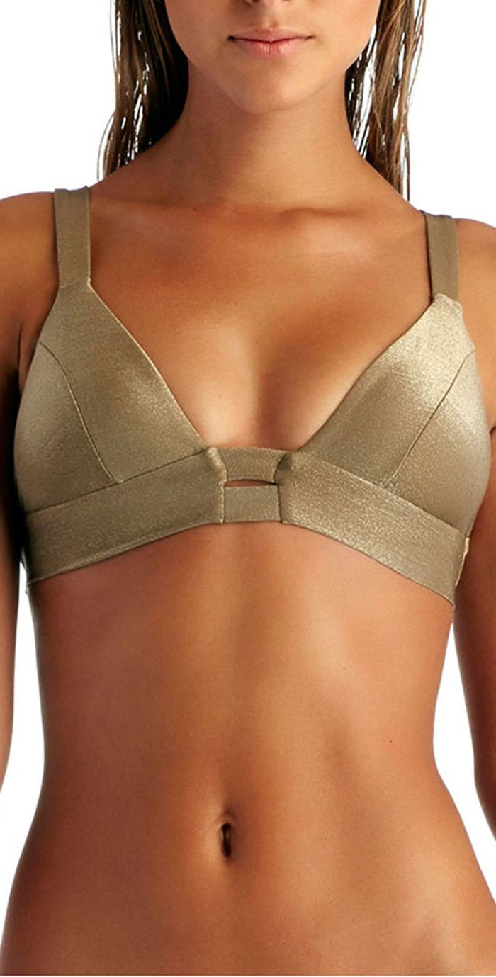 Vitamin A Neutra Bralette Top in Bronze Metallic 40T-BNZ: