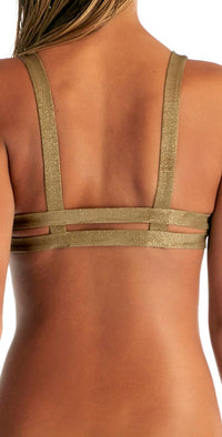 Vitamin A Neutra Bralette Top in Bronze Metallic 40T-BNZ: