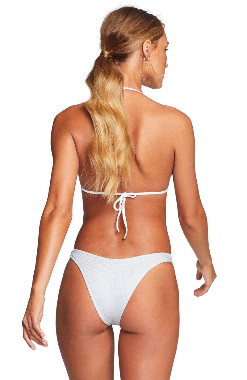 Vitamin A California High Leg Bikini Bottom in White EcoTex