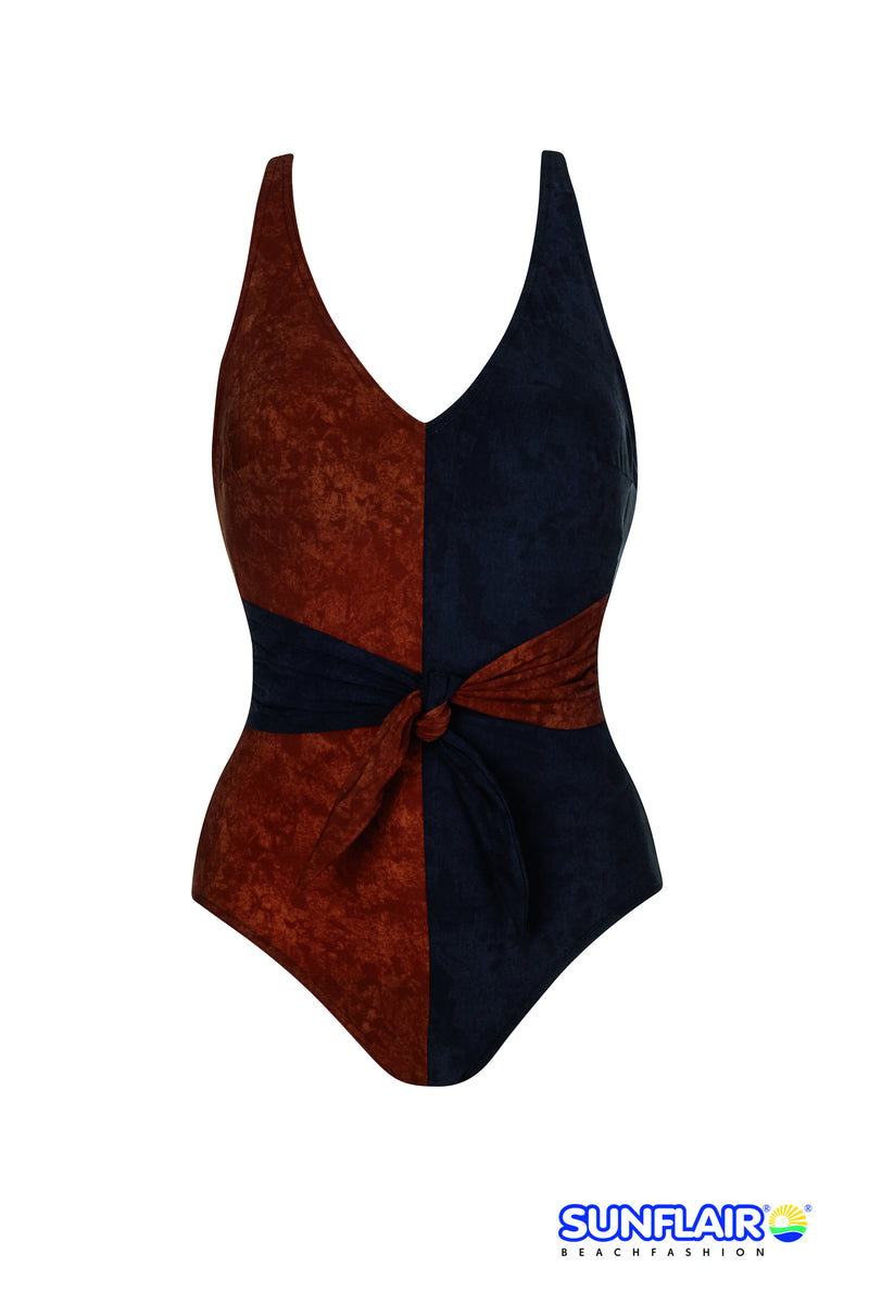 Sunflair Brown & Black Ying Yang One Piece