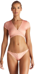 Vitamin A Ballerina Wrap Top in Pink Ballet Stripe 7RG BBS: