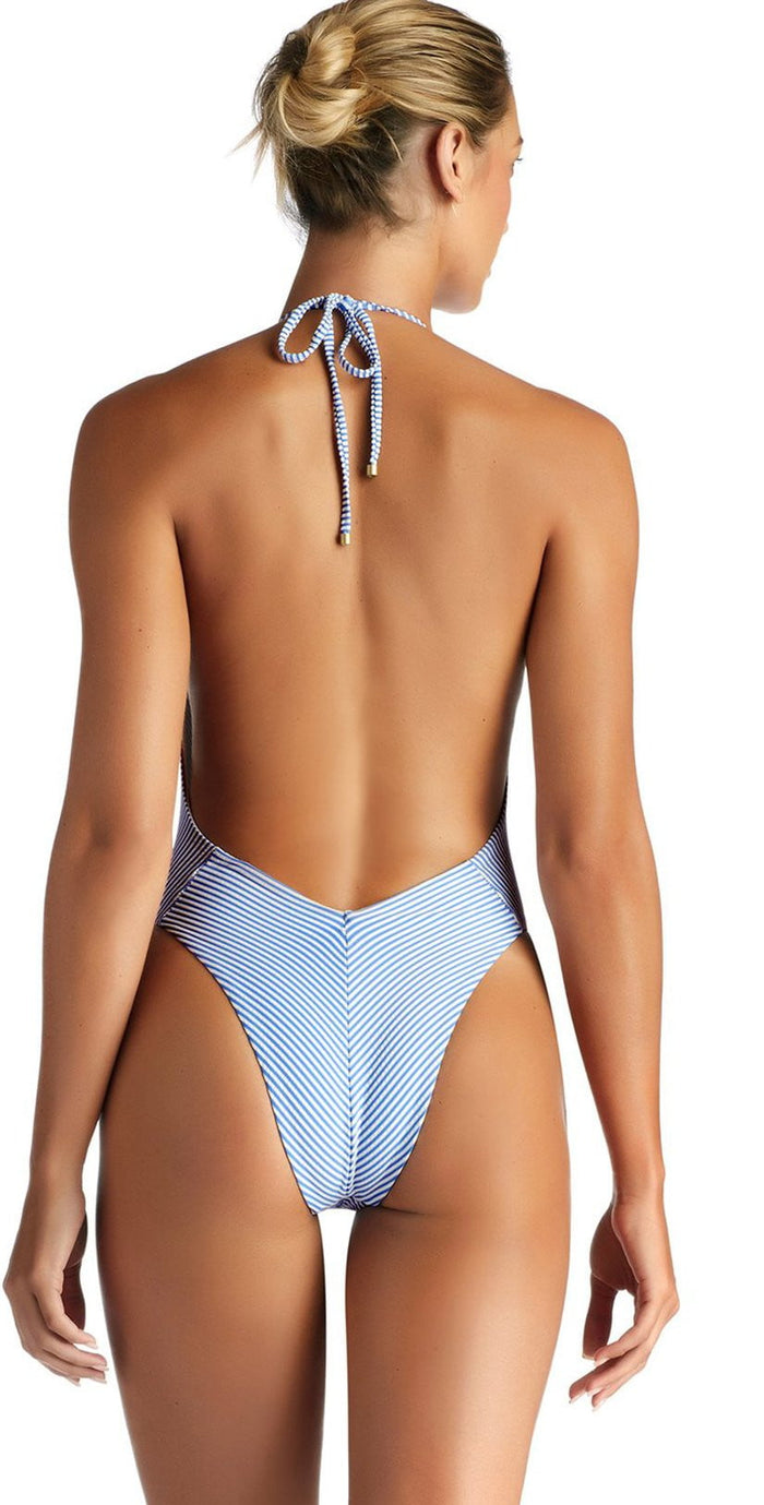 Vitamin A Demi One Piece Swimsuit in Hamptons Stripe 803M HAM: