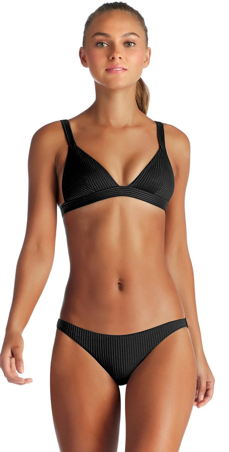 Vitamin A EcoRib Neutra Triangle Bikini Top in Black 805T ERB: