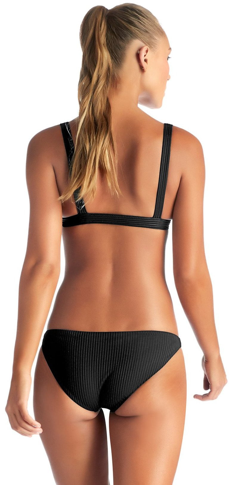 Vitamin A EcoRib Neutra Triangle Bikini Top in Black 805T ERB: