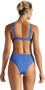 Vitamin A EcoRib Sienna High Waist Bikini Bottom in Beach Blue 814B ERBB: