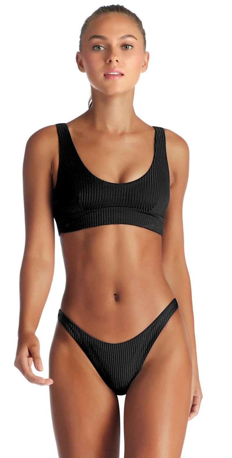Vitamin A Sienna EcoRib Bikini Top in Black 809T ERB: