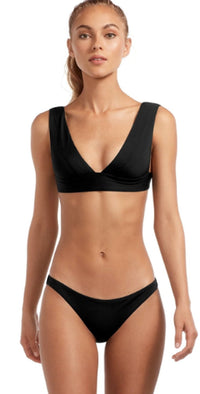 Vitamin A EcoLux Magnolia V-Neck Top in Black 87T ECB: