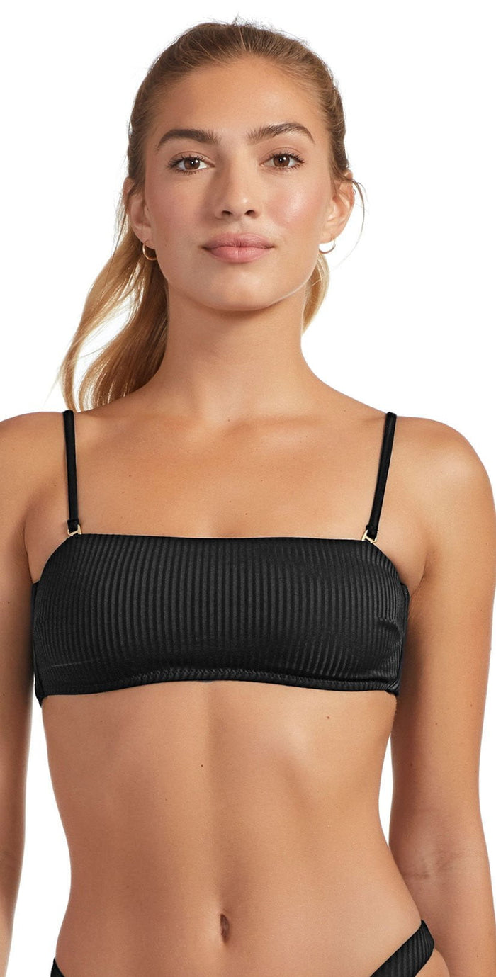 Vitamin A Eco Rib Mila Bikini Top in Black 902T ERB: