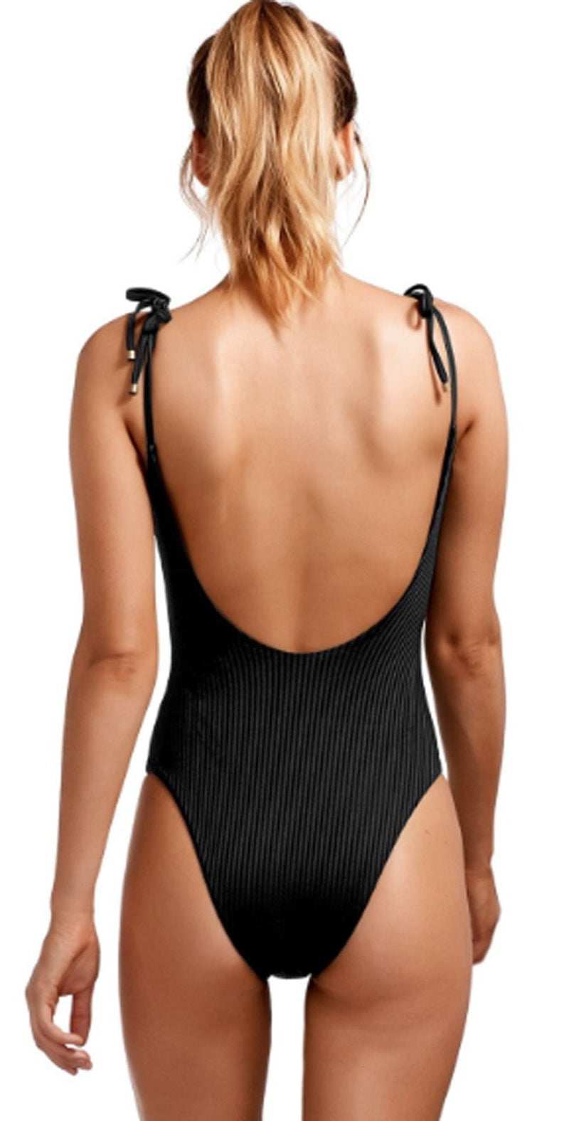 Vitamin A EcoRib Valentina Bodysuit in Black 923M-ERB: