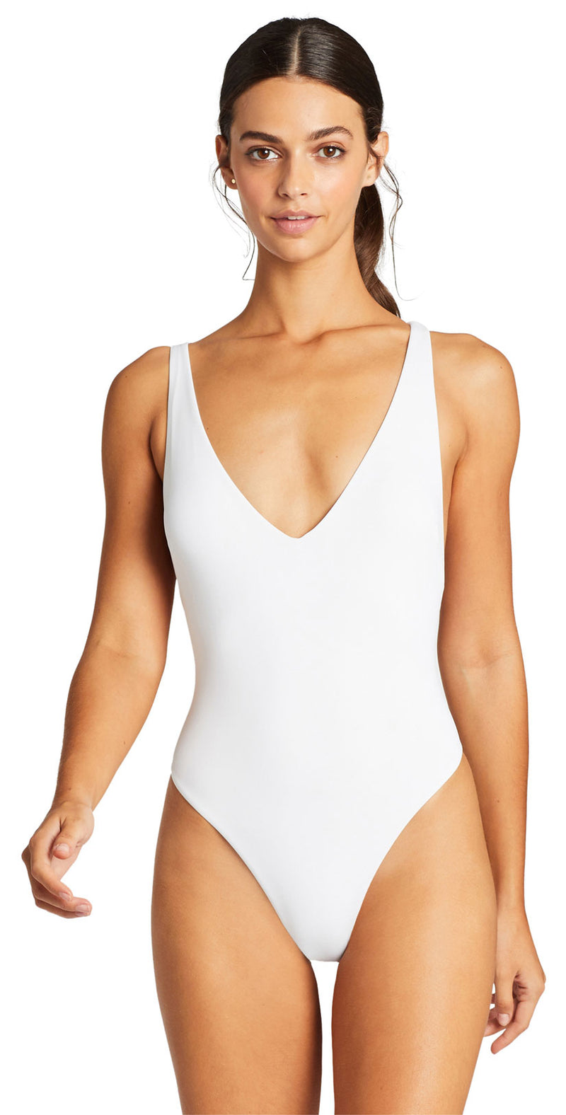 Vitamin A EcoLux Alana One Piece Bodysuit in White front
