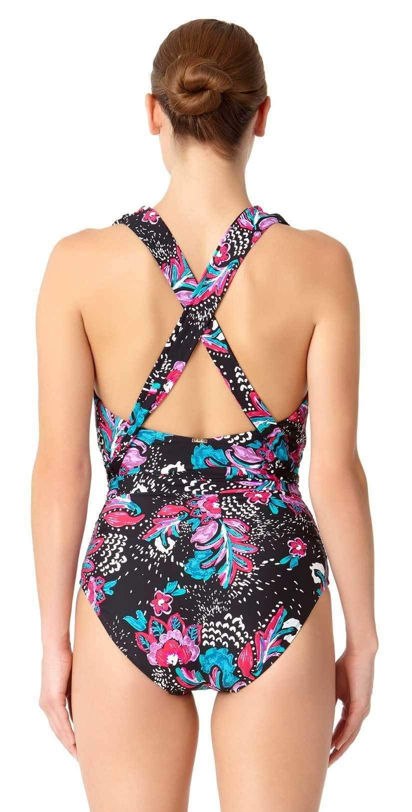 Anne Cole Wild Flower That's a Wrap Plunge One Piece 18MO06856-MLT: