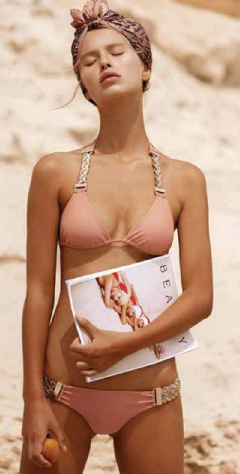 Beach Bunny Alexa Triangle Top in Whiskey Rose B18100T1-WHRS: