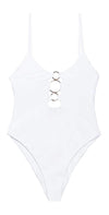 Beach Bunny Katrina One Piece Swimsuit B191171P White: