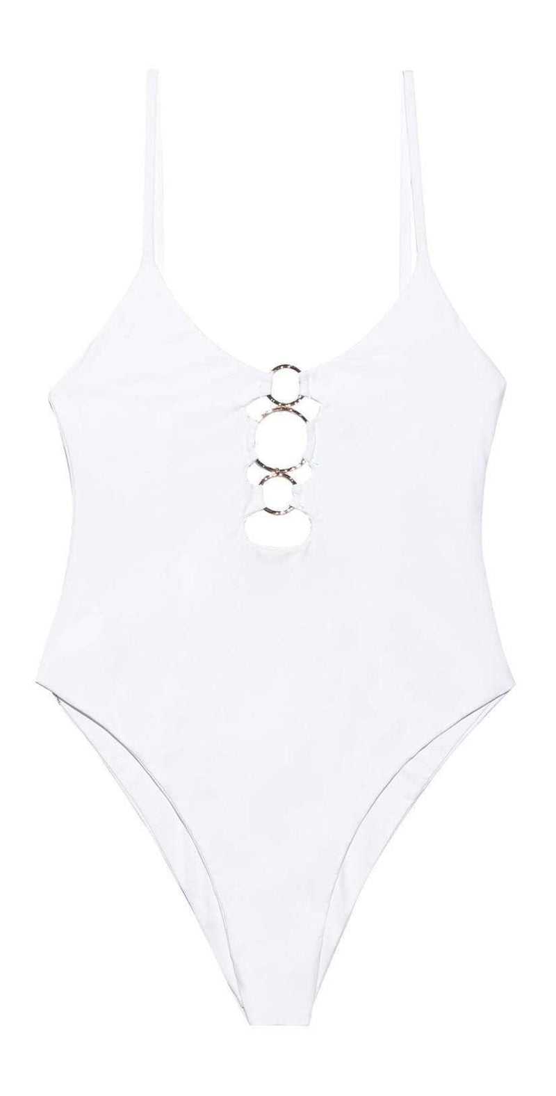 Beach Bunny Katrina One Piece Swimsuit B191171P White:
