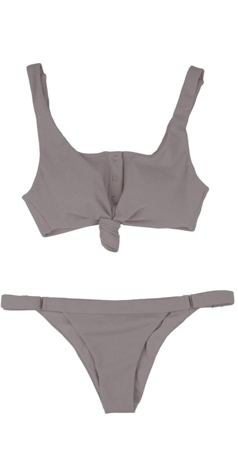 Beach Bunny Rib Tide Skimpy Bottoms In Taupe B17125B2-TORT: