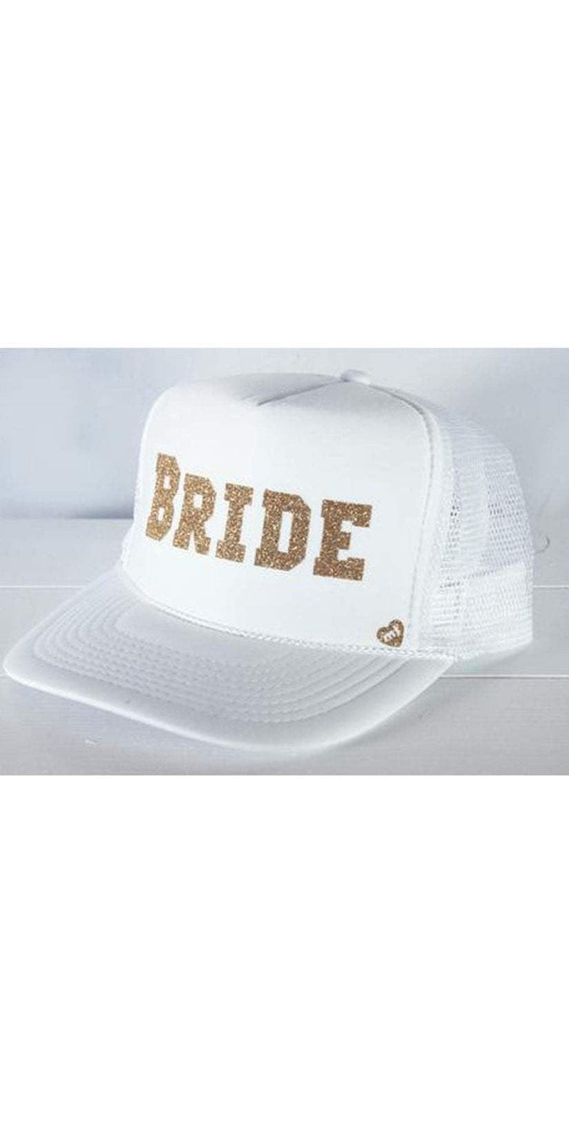 Mother Trucker Bride Hat in White: