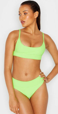 Frankies Bikinis Gavin Bikini Bottom In Acid Green: