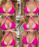 PQ Swim Hot Pink Basic Ruched Bottoms In Full Cut