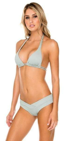 Luli Fama Orillas del Mar Crossover Moderate Bikini Bottom In Green L500N07 480:
