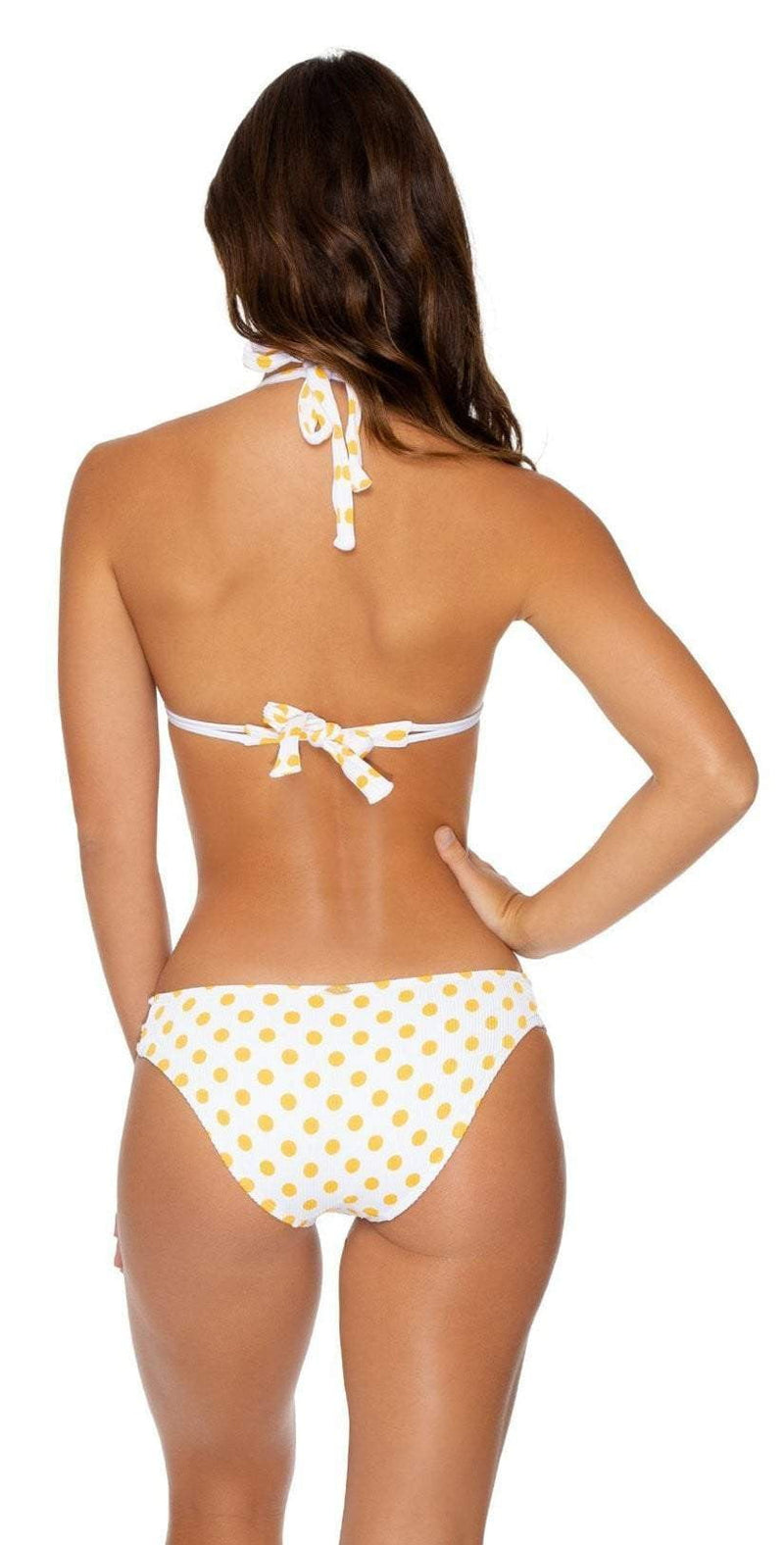 Luli Fama Itsy Bitsy Halter Bikini Top in Yellow L61073P 004: