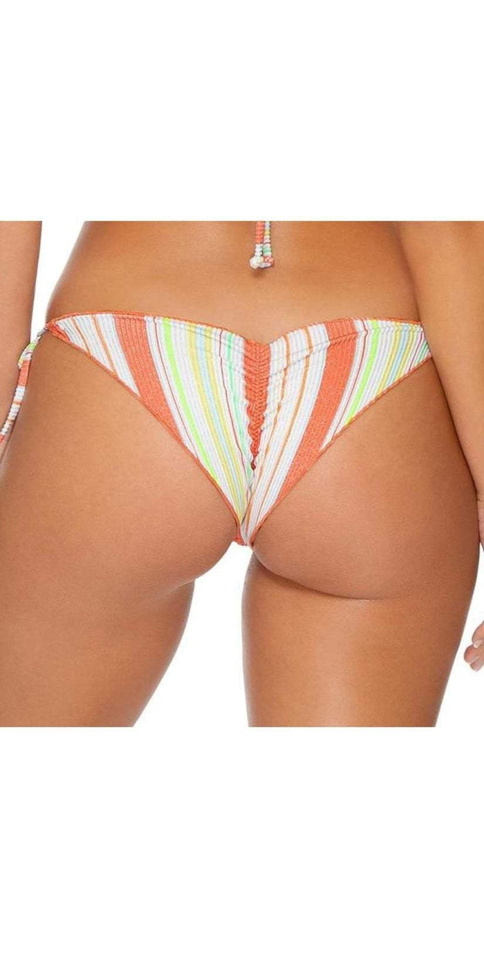 Luli Fama Playtime Ruched Back Brazilian Tie Side Bottom L63402P Multi: