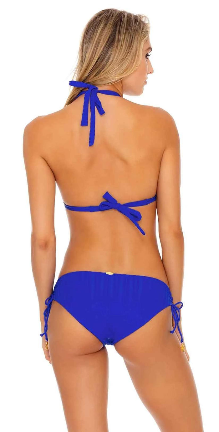 Luli Fama Last Fling Triangle Halter in Something Blue: