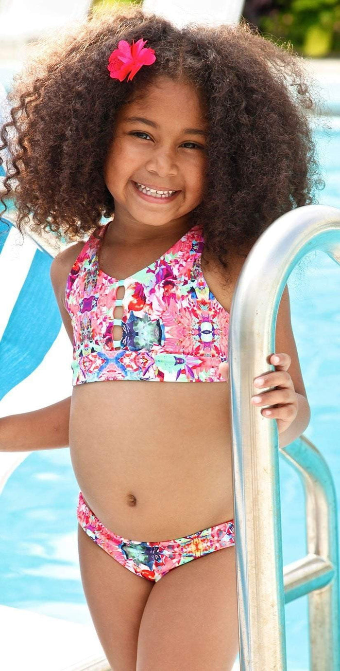 Little Peixoto Girls Jade Bikini Set In Island Garden 61701-P41: