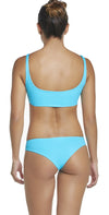 PilyQ Lace-Up Teeny Cut Bottoms in Marine Blue:
