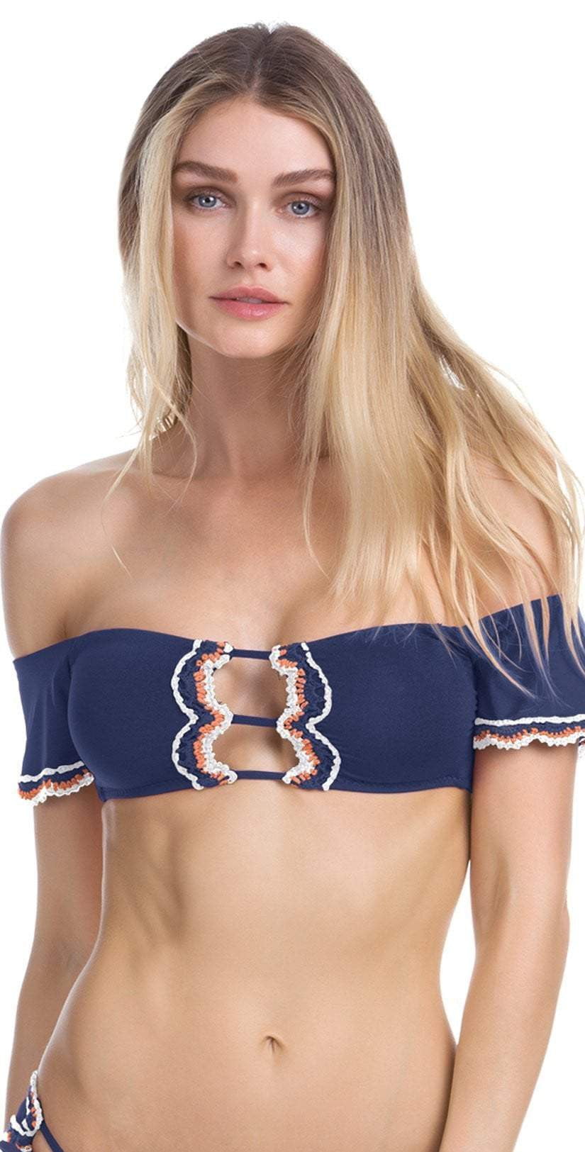 Becca Medina Cold Shoulder Bikini Top In Indigo 943687-IND: