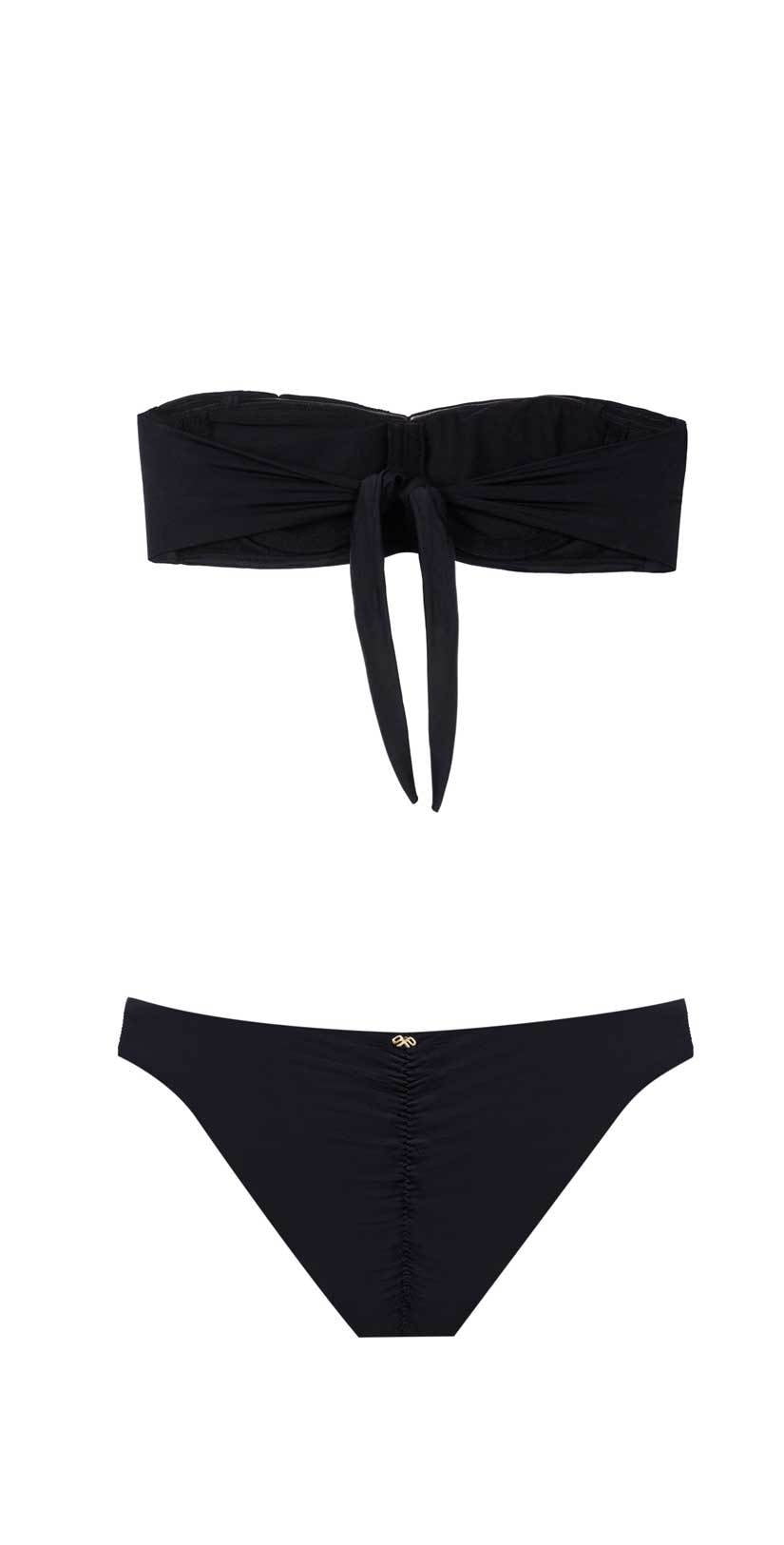 PilyQ Midnight Gold Isla Bandeau Top in Black MID-156B: